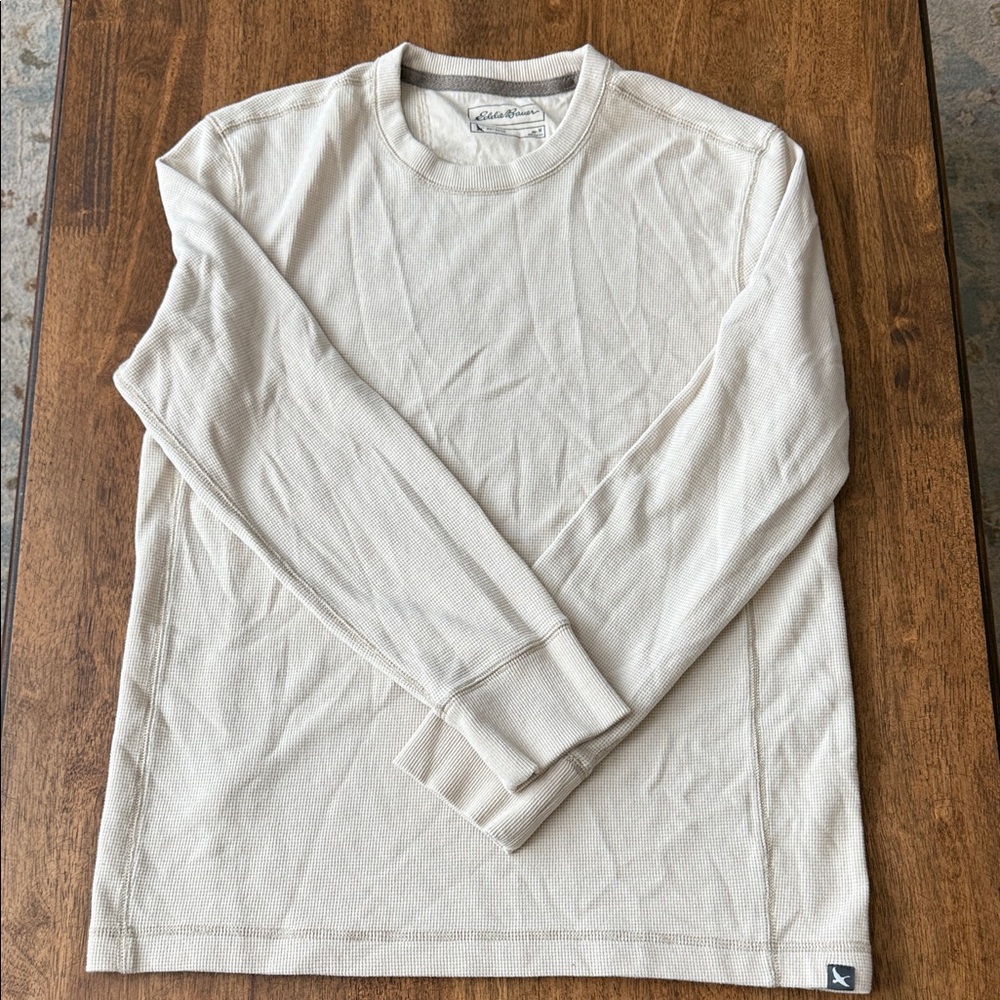 Eddie Bauer Gray and Cream Long Sleeve Shirt